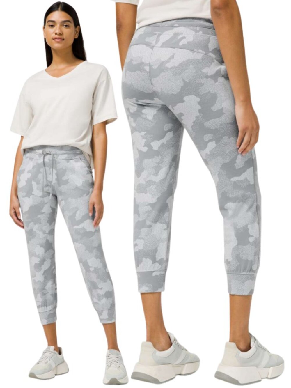 Lululemon Ready To Rulu Jogger Crop Women's 2 Heritage Speckle Camo Gray Active